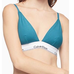 Calvin Klein Modern Cotton Triangle Bralette in topaz gemstone
